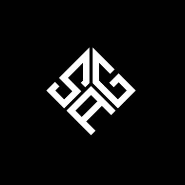 Siyah arka planda SAG harfi logo tasarımı. SAG yaratıcı harflerin baş harfleri logo kavramı. SAG harf tasarımı.