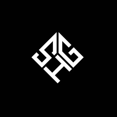 Siyah arka planda SHG harf logosu tasarımı. SHG yaratıcı harflerin baş harfleri logo kavramı. SHG harf tasarımı.