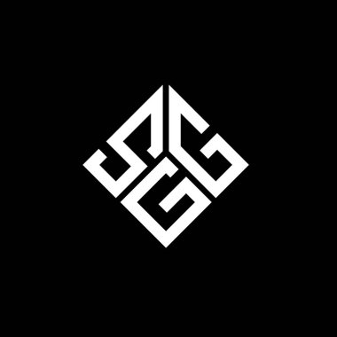 Siyah arkaplanda SGG harf logosu tasarımı. SGG yaratıcı harflerin baş harfleri logo kavramı. SGG harf tasarımı.