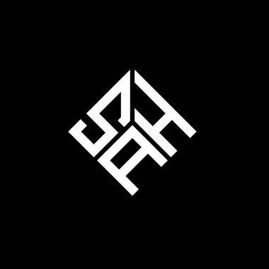 Siyah arka planda SAH harf logosu tasarımı. SAH yaratıcı harflerin baş harfleri logo kavramı. SAH harf tasarımı.