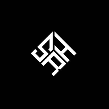 Siyah arkaplanda SRH harf logosu tasarımı. SRH yaratıcı harflerin baş harfleri logo kavramı. SRH harf tasarımı.