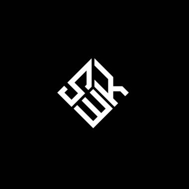 Siyah arka planda SWK harf logosu tasarımı. SWK yaratıcı harflerin baş harfleri logo kavramı. SWK harf tasarımı.