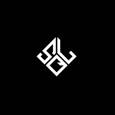 Siyah arkaplanda SQL harf logosu tasarımı. SQL yaratıcı harflerin baş harfleri logo kavramı. SQL harf tasarımı.