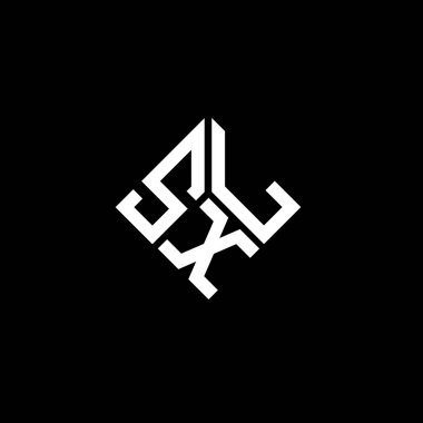 Siyah arkaplanda SXL harf logosu tasarımı. SXL yaratıcı harflerin baş harfleri logo kavramı. SXL harf tasarımı.