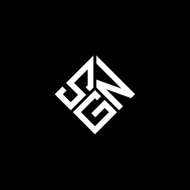 Siyah arkaplanda SGN harf logosu tasarımı. SGN yaratıcı harflerin baş harfleri logo kavramı. SGN harf tasarımı.