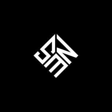 Siyah arkaplanda SMN harf logosu tasarımı. SMN yaratıcı harflerin baş harfleri logo kavramı. SMN harf tasarımı.