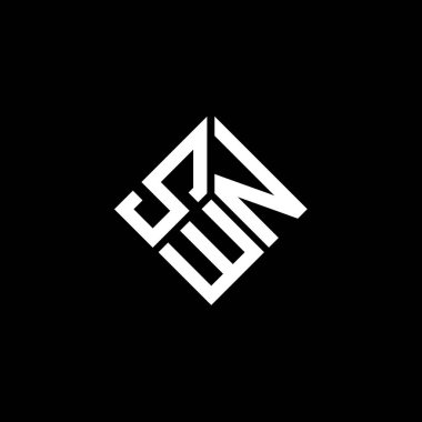Siyah arka planda SWN harfi logo tasarımı. SWN yaratıcı harfler logosu konsepti. SWN harf tasarımı.