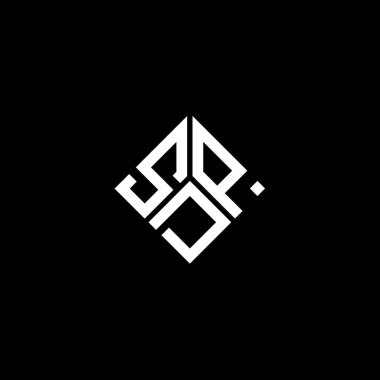 Siyah arka planda SDP harf logosu tasarımı. SDP yaratıcı harflerin baş harfleri logo kavramı. SDP harf tasarımı.