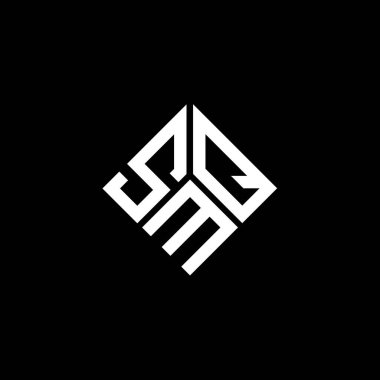 Siyah arka planda SMQ harfi logo tasarımı. SMQ yaratıcı harflerin baş harfleri logo kavramı. SMQ harf tasarımı.