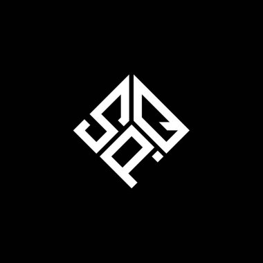 Siyah arkaplan üzerine SQ harfi logo tasarımı. SPQ yaratıcı harflerin baş harfleri logo konsepti. SPQ harf tasarımı.