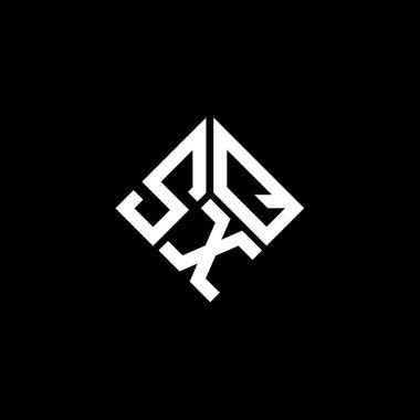 Siyah arkaplan üzerine SXQ harfi logo tasarımı. SXQ yaratıcı harflerin baş harfleri logo kavramı. SXQ harf tasarımı.