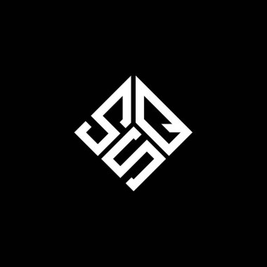 Siyah arka planda SSQ harf logosu tasarımı. SSQ yaratıcı harflerin baş harfleri logo kavramı. SSQ harf tasarımı.