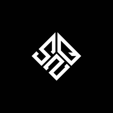 Siyah arka planda SZQ harfi logo tasarımı. SZQ yaratıcı harflerin baş harfleri logo kavramı. SZQ harf tasarımı.