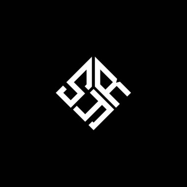 Siyah arka planda SYR harf logosu tasarımı. SYR yaratıcı harflerin baş harfleri logo kavramı. SYR harf tasarımı.