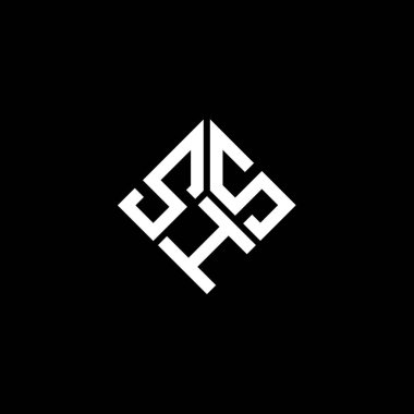 SHS harfi logo tasarımı siyah arkaplan üzerine. SHS yaratıcı harf logosu konsepti. SHS harf tasarımı.