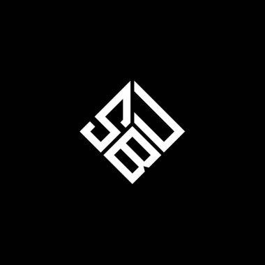 Siyah arka planda SBU harf logosu tasarımı. SBU yaratıcı harflerin baş harfleri logo kavramı. SBU harf tasarımı.