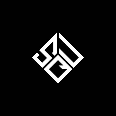Siyah arka planda SQA harf logosu tasarımı. SQA yaratıcı harflerin baş harfleri logo kavramı. SQA harf tasarımı.