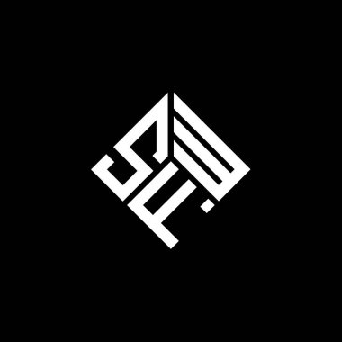 Siyah arka planda SFW harf logosu tasarımı. SFW yaratıcı harflerin baş harfleri logo kavramı. SFW harf tasarımı.