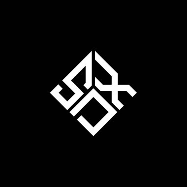 Siyah arkaplanda SDX harf logosu tasarımı. SDX yaratıcı harflerin baş harfleri logo kavramı. SDX harf tasarımı.
