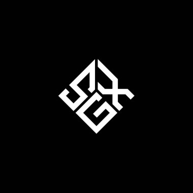 Siyah arkaplanda SGX harf logosu tasarımı. SGX yaratıcı harflerin baş harfleri logo kavramı. SGX harf tasarımı.