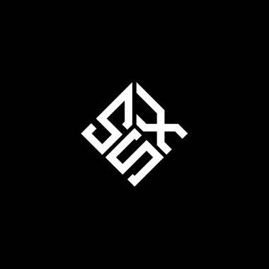 Siyah arkaplanda SSX harf logosu tasarımı. SSX yaratıcı harflerin baş harfleri logo konsepti. SSX harf tasarımı.