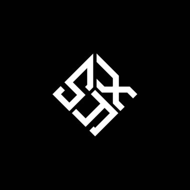Siyah arkaplanda SYX harf logosu tasarımı. SYX yaratıcı harflerin baş harfleri logo kavramı. SYX harf tasarımı.