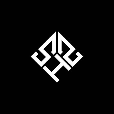Siyah arkaplanda SHZ harf logosu tasarımı. SHZ yaratıcı harflerin baş harfleri logo kavramı. SHZ harf tasarımı.