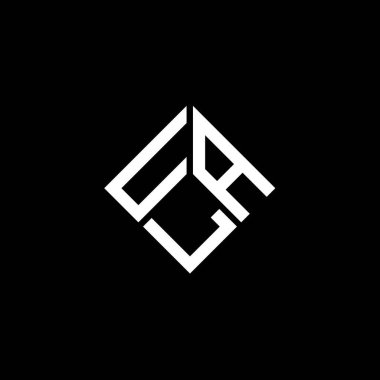 Siyah arka planda ULA harf logosu tasarımı. ULA yaratıcı harfler logosu konsepti. ULA harf tasarımı.