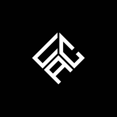 Siyah arka planda UAC harf logosu tasarımı. UAC yaratıcı harflerin baş harfleri logo kavramı. UAC harf tasarımı.