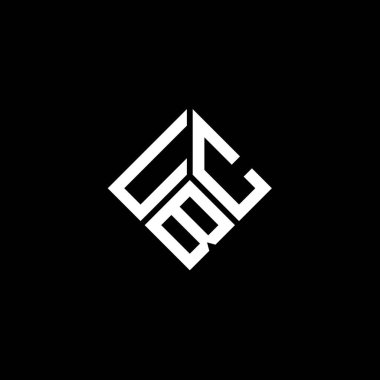 Siyah arka planda UBC harf logosu tasarımı. UBC yaratıcı harflerin baş harfleri logo kavramı. UBC harf tasarımı.