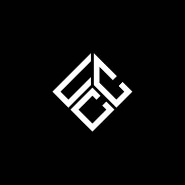 UCC harf logosu tasarımı siyah arka planda. UCC yaratıcı harfler logosu konsepti. UCC harf tasarımı.