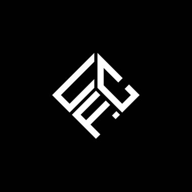 Siyah arka planda UFC harf logosu tasarımı. UFC yaratıcı harflerin baş harfleri logo kavramı. UFC harf tasarımı.