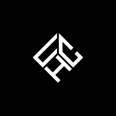 Siyah arka planda UHC harf logosu tasarımı. UHC yaratıcı harflerin baş harfleri logo kavramı. UHC harf tasarımı.