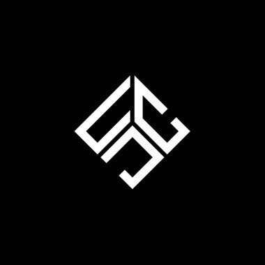Siyah arka planda UJC harf logosu tasarımı. UJC yaratıcı harflerin baş harfleri logo kavramı. UJC harf tasarımı.