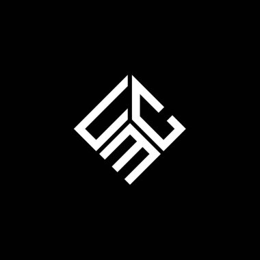 Siyah arka planda UMC harf logosu tasarımı. UMC yaratıcı harflerin baş harfleri logo kavramı. UMC harf tasarımı.