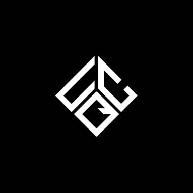 Siyah arka planda UQC harf logosu tasarımı. UQC yaratıcı harflerin baş harfleri logo kavramı. UQC harf tasarımı.