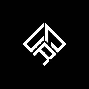 Siyah arkaplanda URD harf logosu tasarımı. URD yaratıcı harflerin baş harfleri logo kavramı. URD harf tasarımı.