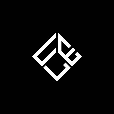 Siyah arkaplanda ULE harf logosu tasarımı. ULE yaratıcı harfler logosu konsepti. ULE harf tasarımı.