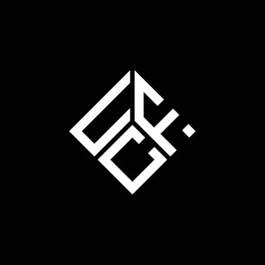 Siyah arka planda UCF harf logosu tasarımı. UCF yaratıcı harfler logosu konsepti. UCF harf tasarımı.