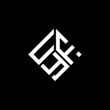 Siyah arka planda UYF harf logosu tasarımı. UYF yaratıcı harflerin baş harfleri logo kavramı. UYF harf tasarımı.