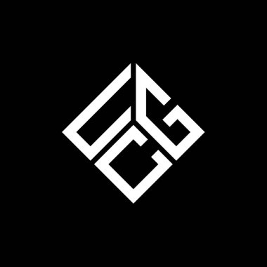 Siyah arka planda UCG harf logosu tasarımı. UCG yaratıcı harfler logosu konsepti. UCG harf tasarımı.