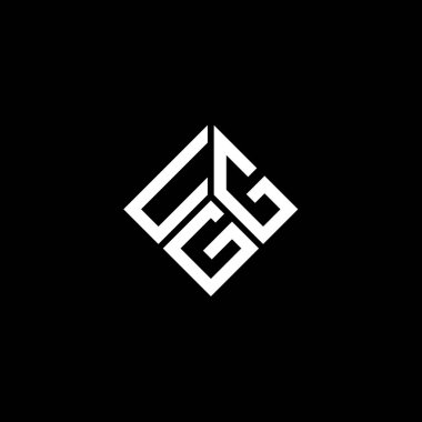 Siyah arkaplanda UGG harf logosu tasarımı. UGG yaratıcı harfler logosu konsepti. UGG harf tasarımı.