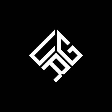 Siyah arkaplanda URG harfi logo tasarımı. URG yaratıcı harflerin baş harfleri logo kavramı. URG harf tasarımı.