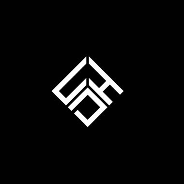 Siyah arkaplanda UDH harf logosu tasarımı. UDH yaratıcı harflerin baş harfleri logo kavramı. UDH harf tasarımı.