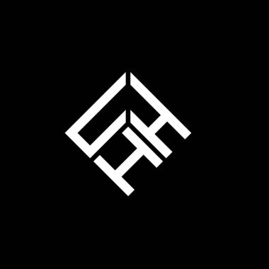 Siyah arkaplanda UHH harf logosu tasarımı. UHH yaratıcı harflerin baş harfleri logo kavramı. UHH harf tasarımı.
