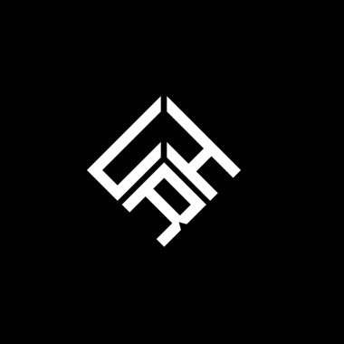 Siyah arkaplanda URH harf logosu tasarımı. URH yaratıcı harflerin baş harfleri logo kavramı. URH harf tasarımı.