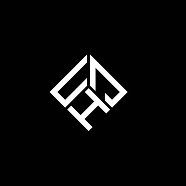 Siyah arka planda UHJ harf logosu tasarımı. UHJ yaratıcı harflerin baş harfleri logo kavramı. UHJ harf tasarımı.