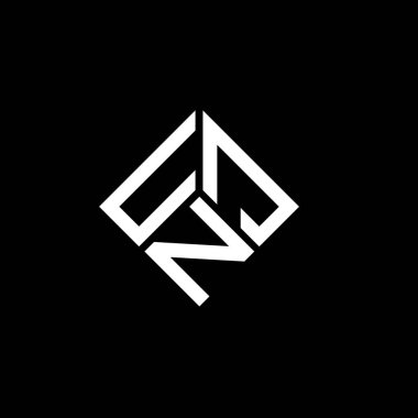 Siyah arka planda UNJ harf logosu tasarımı. UNJ yaratıcı harflerin baş harfleri logo kavramı. UNJ harf tasarımı.
