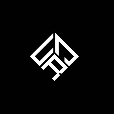 Siyah arkaplanda URJ harfi logo tasarımı. URJ yaratıcı harflerin baş harfleri logo kavramı. URJ harf tasarımı.