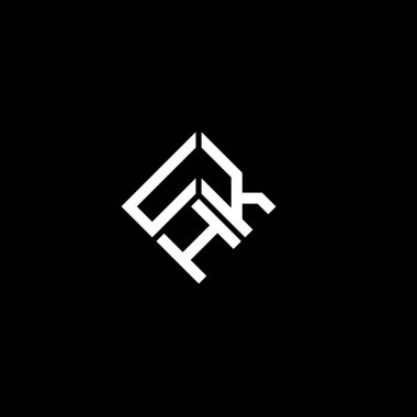 Siyah arka planda UHK harf logosu tasarımı. UHK yaratıcı harflerin baş harfleri logo kavramı. UHK harf tasarımı.